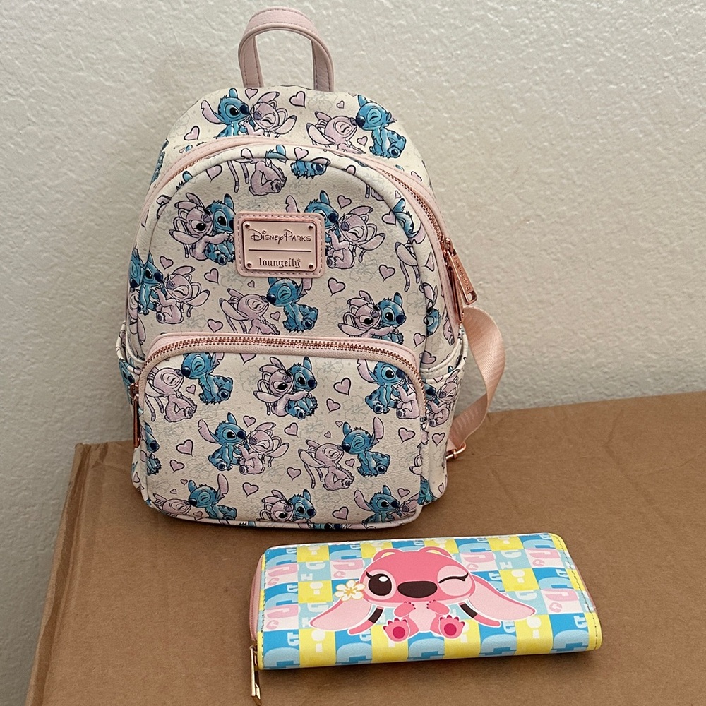 Loungefly Disney Stitch Cream and Blue Backpack